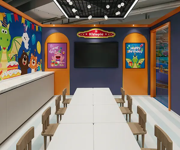 Dining Area with orange walls