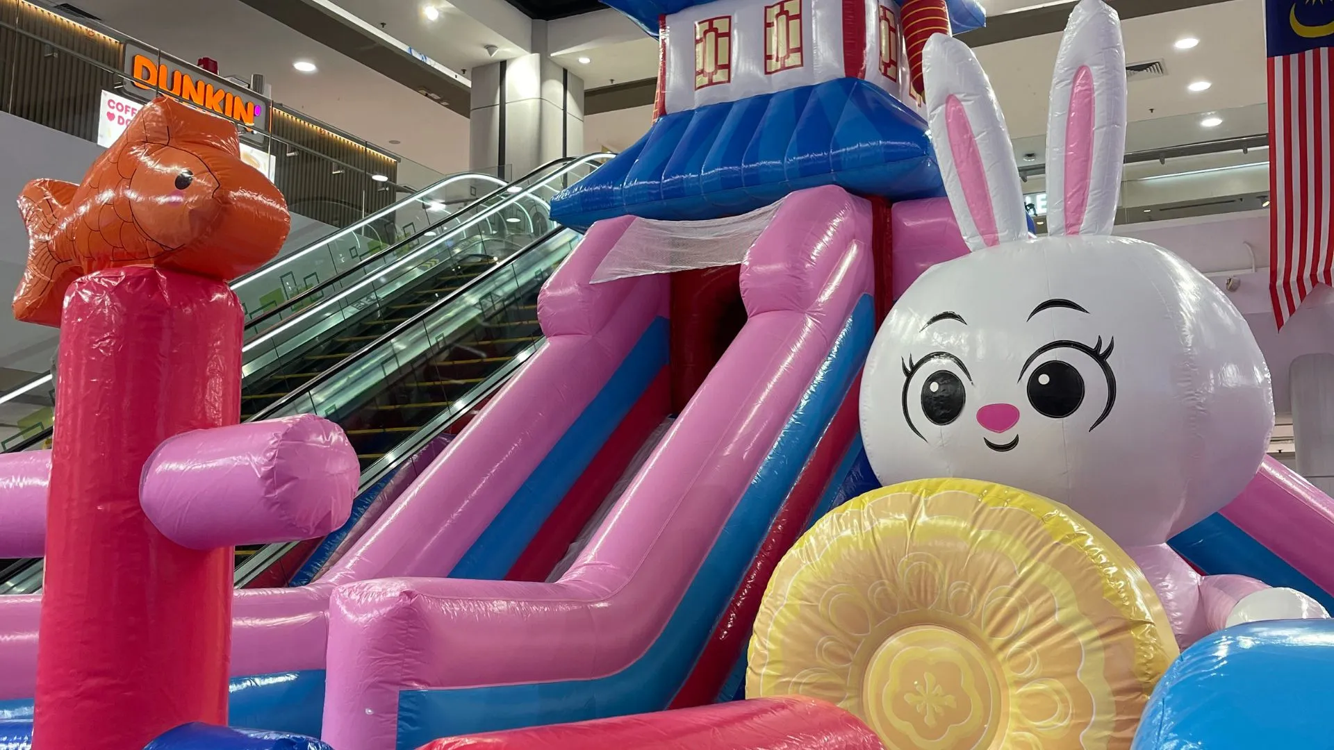 Colorful bouncy castles for children