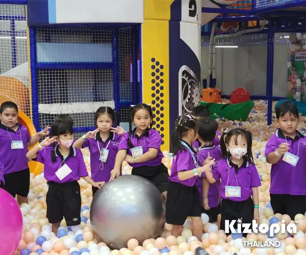 Kids standing in a row