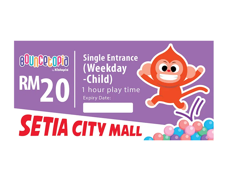Single Admission (Weekday) – 1 hour Ticket