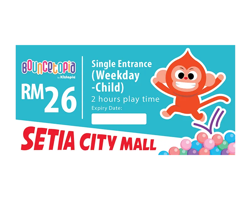 Single Admission (Weekday) – 2 hours Ticket