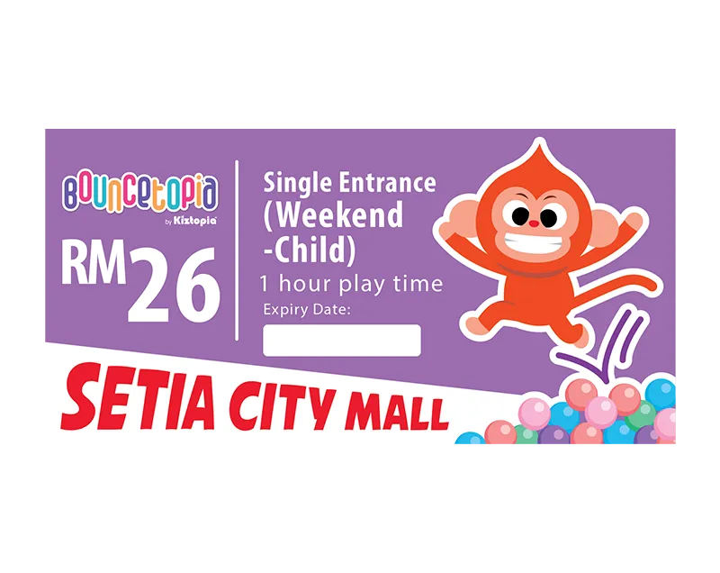 Single Admission (Weekend) – 1 hour Ticket
